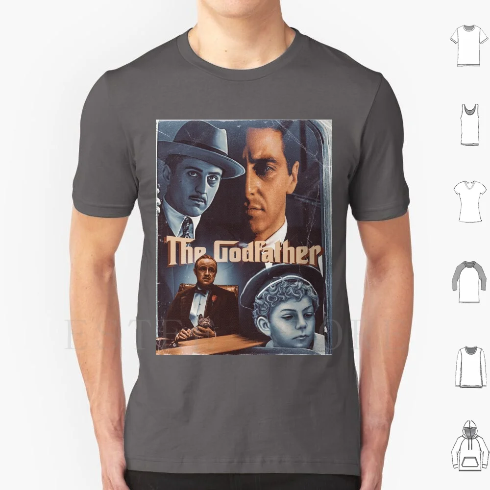 The Godfather Retro Poster T Shirt DIY Big Size 100% Cotton The Godfather Godfather Al Pacino Robert De Niro Marlon Brando