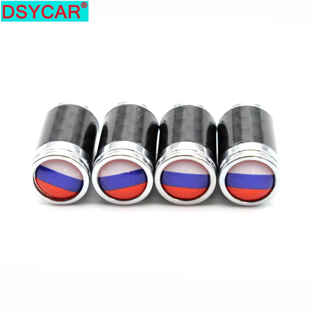 

DSYCAR 4Pcs/Set Car Copper Carbon Fiber Tire Valve Stems Caps Wheel Tires Tire Stem Air Cap Airtight Covers Wheels Tires Parts