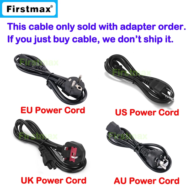 Power Cord with US/EURO PLUG For Adapter Power Charger