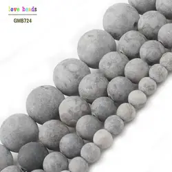 4/6/8/10mm Matte Grey Maifan Stone Beads DIY Beads for Jewellery Making 15 Inch Bracelets for Women