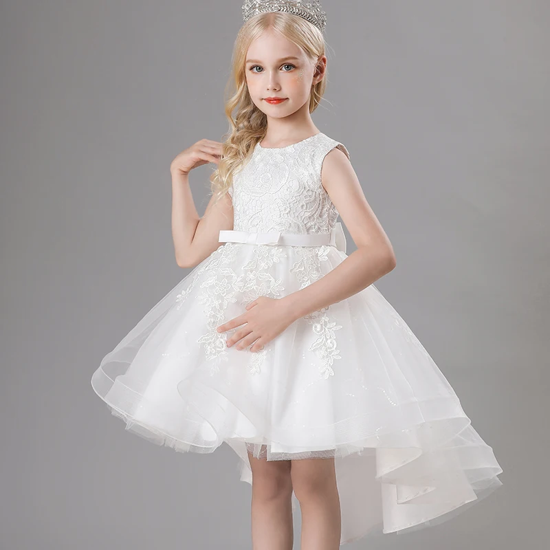 

Girl's Princess dress Birthday Party Piano costume Summer style Lace Sweep train Dress