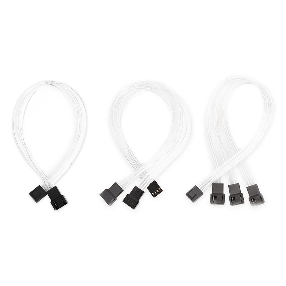 30 سنتيمتر 4Pin PWM تمديد كابل اللوحة مكتب 1 إلى 3 طرق الفاصل أكمام الكمبيوتر CPU تبريد مروحة الخائن سلك محول