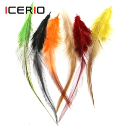 ICERIO 50PCS Fly Tying Gancio Gallo Saddle Hackle Cazzo Schlappen Piuma Trota Steelhead Mosche Materiali di Legatura