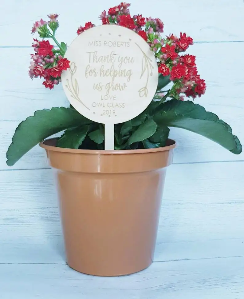 

Teacher Gift, Thank You For Helping Me Grow Plant Pot Marker, Sign, Thanks, End Of Term, Teacher, flowers, garden