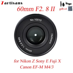 7artisans 60mm F2. 8  II 1:1 Magnification Macro Lens MF for Fujifilm Fuji X Nikon Z Sony E Canon M EF-M Olympus Panasonic M4/3