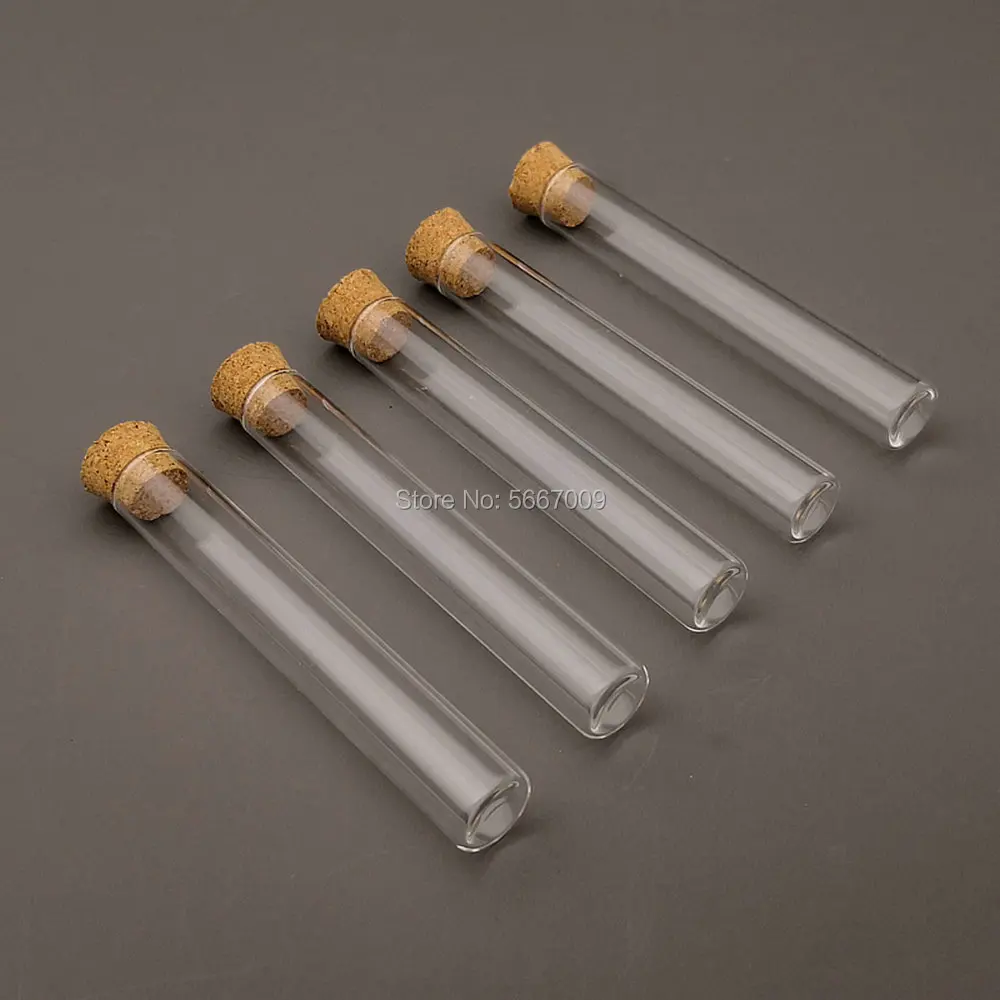 50pcs/lot Lab 12x100mm Flat bottom Glass Test Tube With Cork Stoppers for School Laboratory experiment