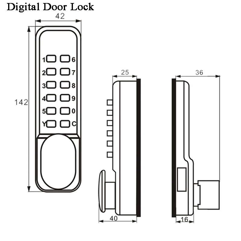 Sliding Gate Opener Digital Lock Door keyless Keypad Code Password Iron Door Waterproof Door Lock Push button Combination Lock