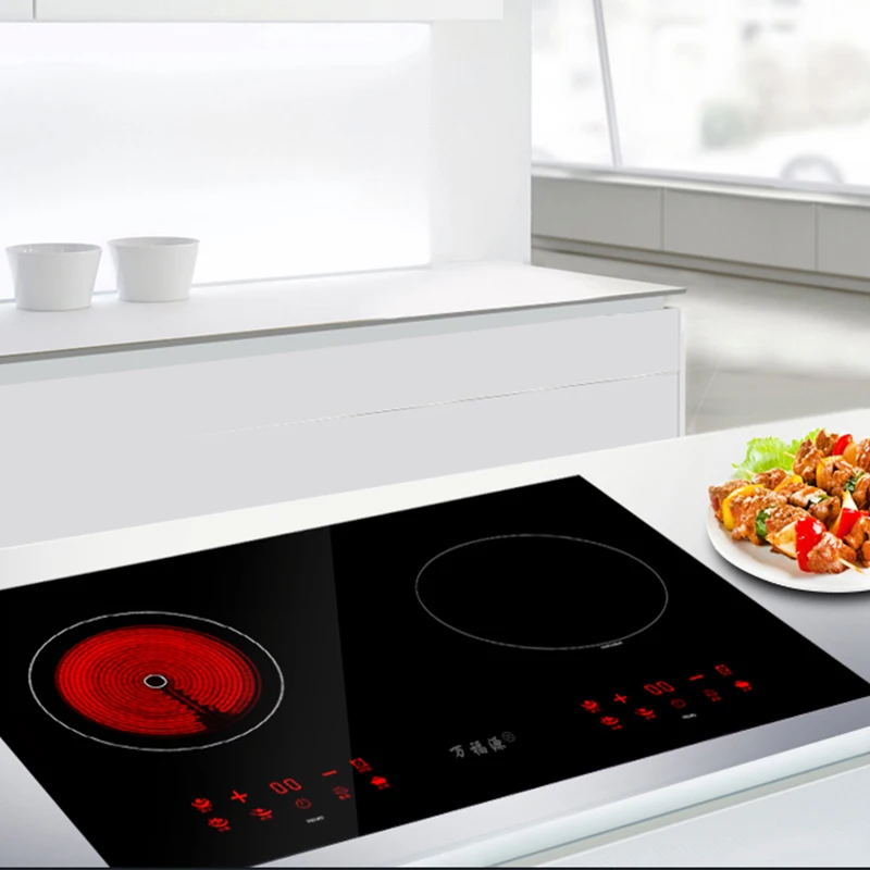 組み込み誘導炊飯器スマートホームダブルヘッド電気セラミックストーブデスクトップダブルストーブ電磁調理器炒め