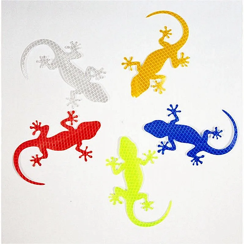 10pcs Car sticker reflectorized gecko warning sticker reflective car decoration car exterior accessories