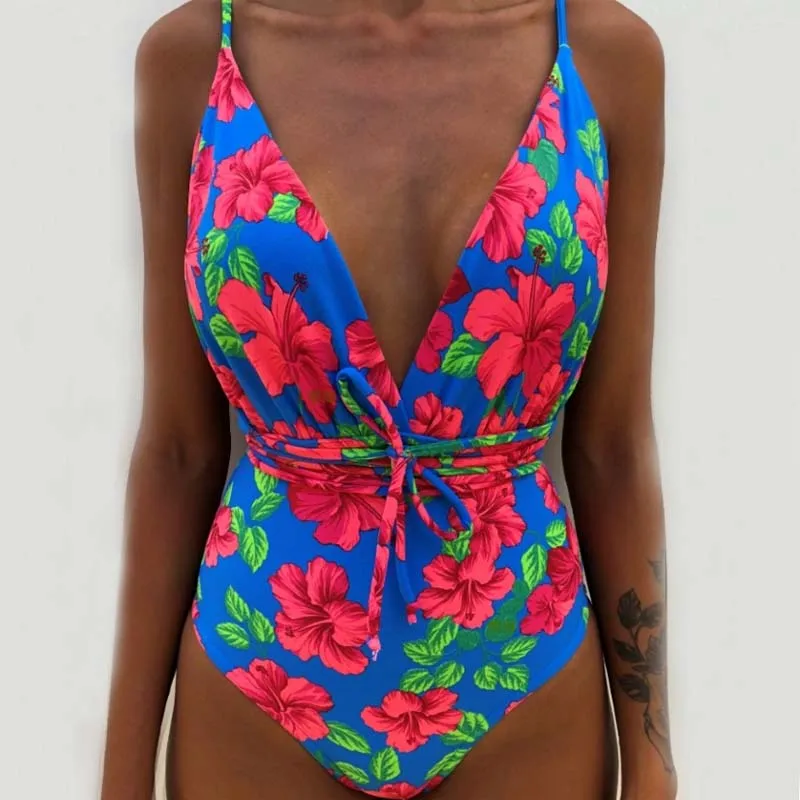 9Color Print Hot One Piece Swimwear Women Beach Monokini Swimsuit Trikini Mujer Banador Biquini Maio Maillot Femme Badpak