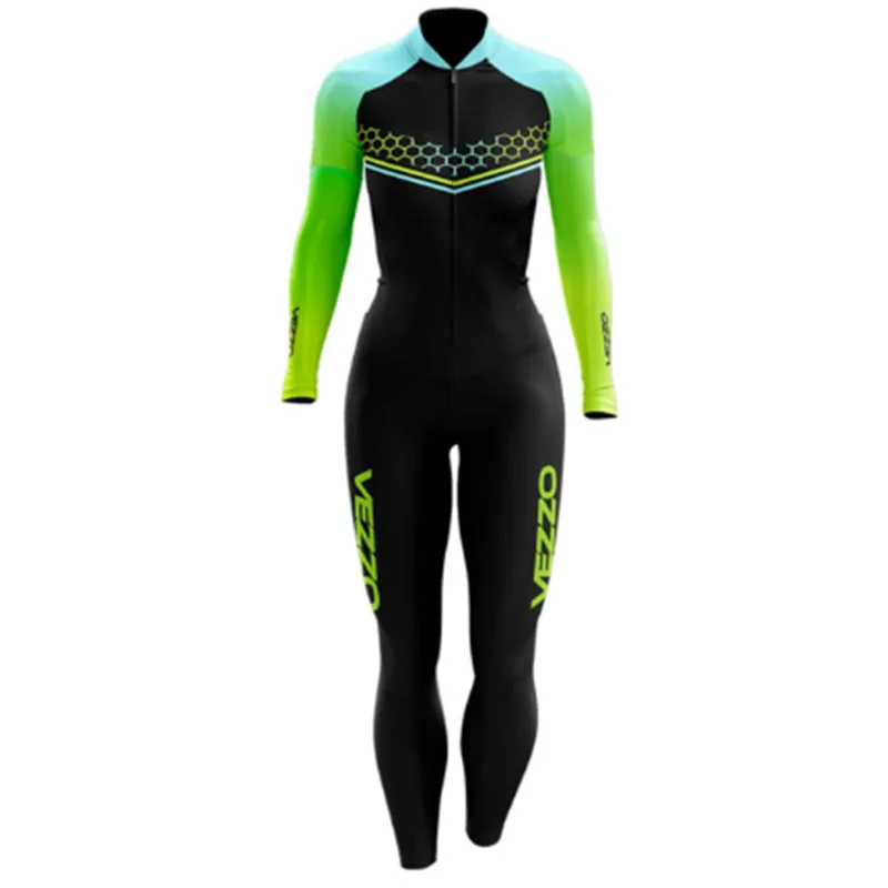 

Women's Cycling Clothing Long Sleeve Jumpsuit Monkey Female Cyclist Outfit With Gel Summer Outdoor Sports Bike Triathlon-G