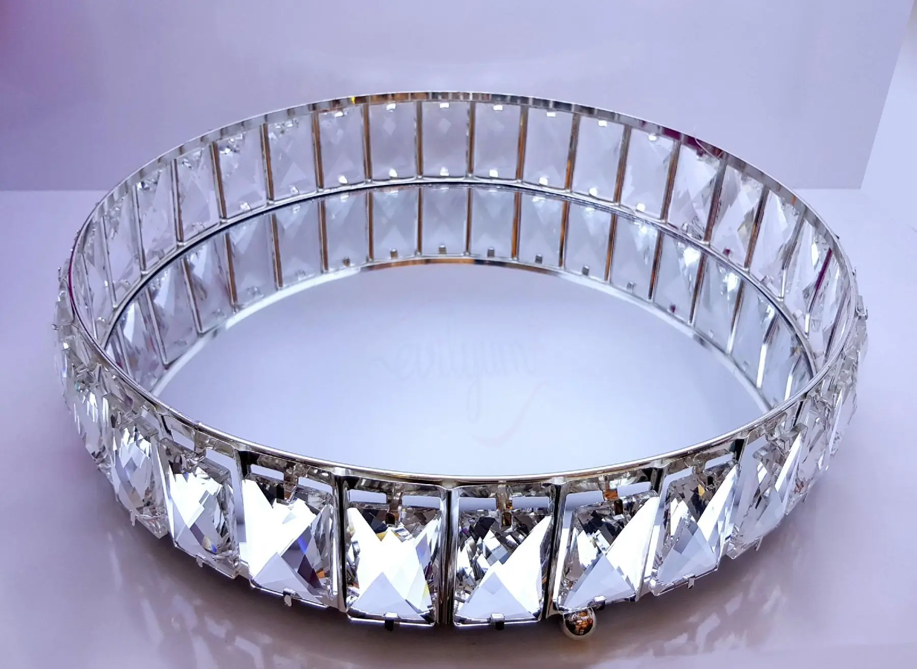 

DOLBOVI Decovien AYM921B Silver Color Large Size Round tray 37x8 Cm tray поднос plateau de service