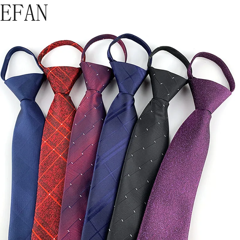 

New 7cm Mans Tie Paisley Slim Skinny Ties Jacquard Zipper Necktie Easy To Pull Designer Tie Wedding Party Gifts for Men