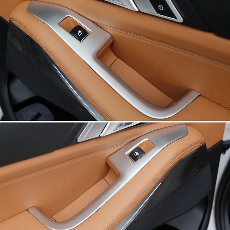 Car Styling Door Armrest panel decoration Covers Stickers Trim for BMW X5 G05 2019 Window Glass Lifting Buttons Auto Accessories