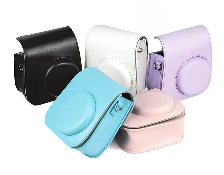 for Fujifilm Instax Mini 11 Camera Accessory PU Leather Instant Camera Shoulder Bag Protector Cove Mini 8/8+/9