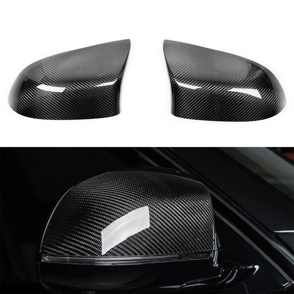 

Dry Carbon Fiber Rear View Mirror Cover Caps Fit For BMW X5M F85 X6M F86 15+ Add on Style