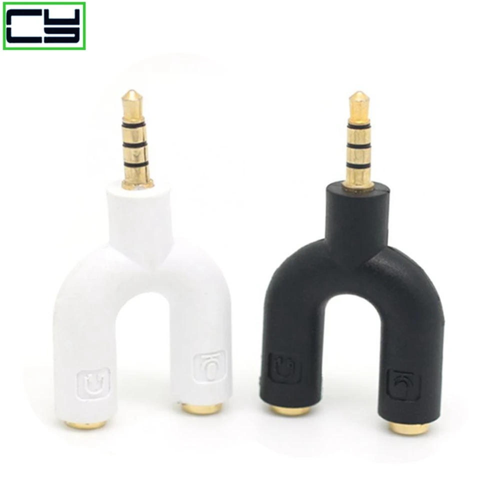 2PCS 3.5mm Stereo Y Splitter Audio Male to 2 Female Mic Headset Jack Plug Adapter New