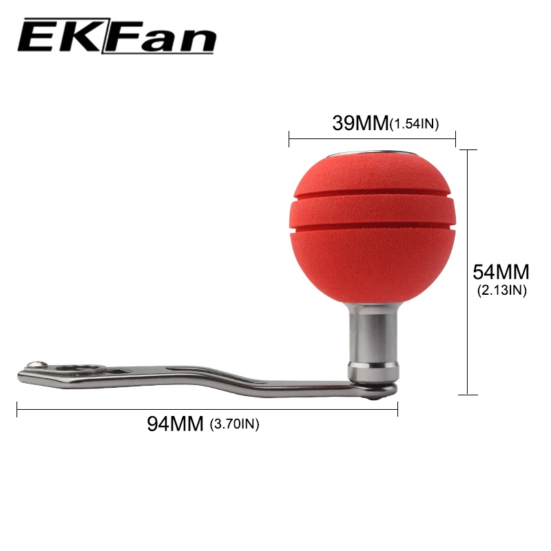 EKFan double hole 8*5MM EVA knob Aluminum alloy94MM fishing reel handle for fishing reel parts left & right hand available parts