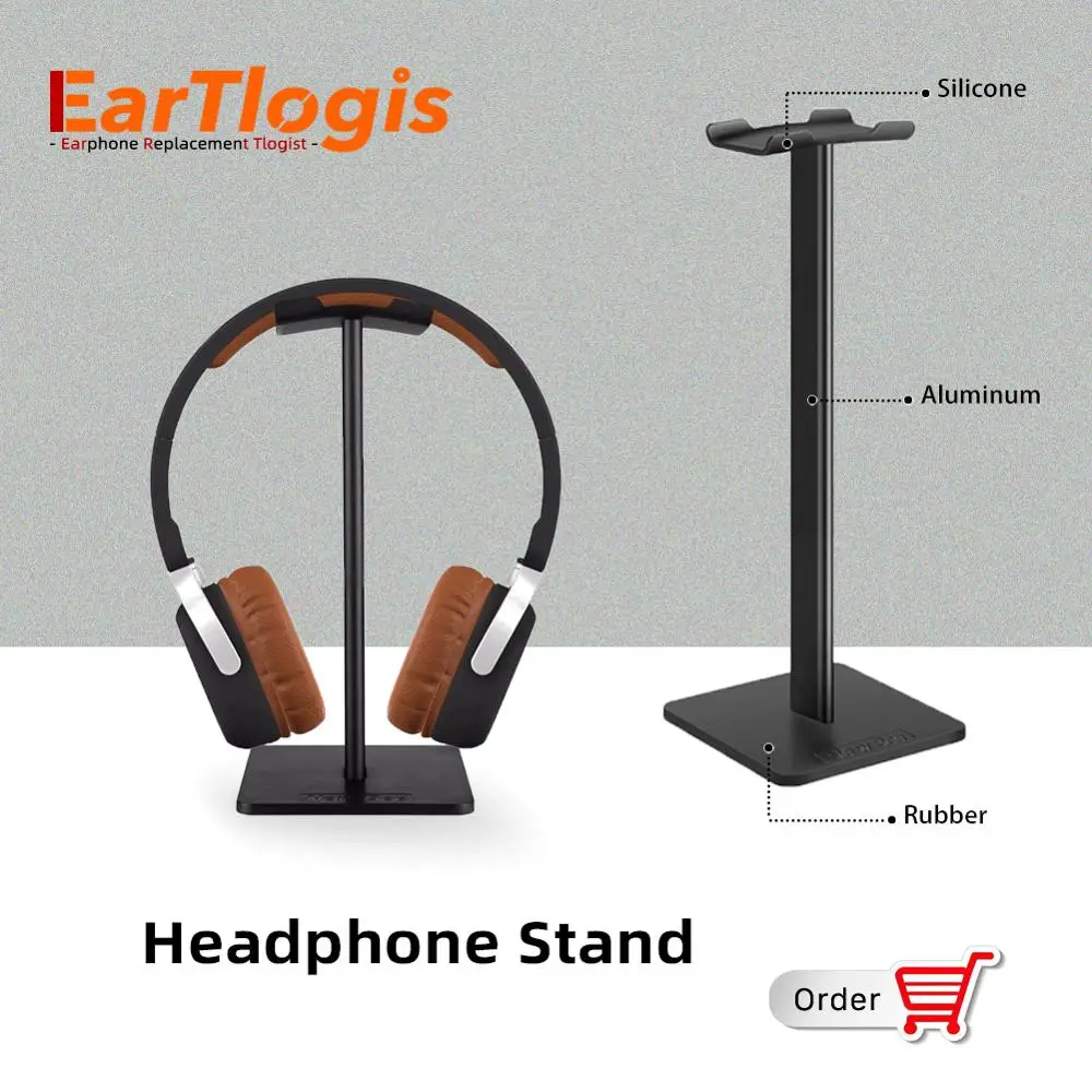 

EarTlogis Headphone Stand Earphone Holder Rack Hang Non-slip Universal Headset Hanger For All Size Headphones