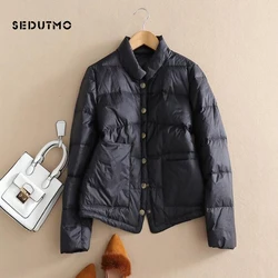 SEDUTMO-Casaco feminino de pato ultra leve, jaqueta grande e curta, jaqueta fina, casual slim puffer, parkas de inverno, ED1103, outono