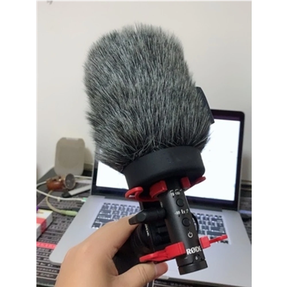 Dead Katze Mikrofon Pelzigen Starre Windschutzscheibe Muff Mic Wind Abdeckung Pelz Filter Außen Mikrofon Windschutz für Ritt VideoMic NTG – Detail 1