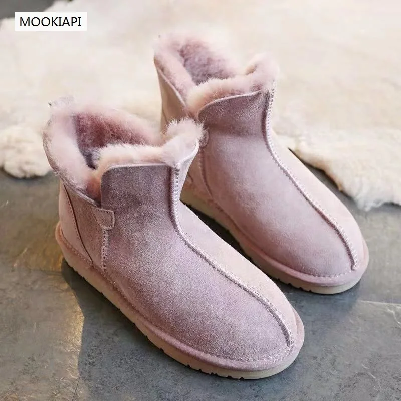 In 2019, Australia\'s latest high-quality snow boots, real sheepskin, 100% natural wool, pure-color women\'s shoes, free delivery.