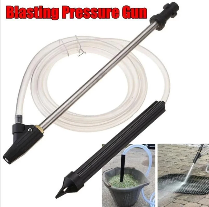 Lavadora de pressão Sand Blaster Gun Lance de mangueira molhada Alta pressão, água Sandblasting Jet Kit para lavagem do carro, Dropship