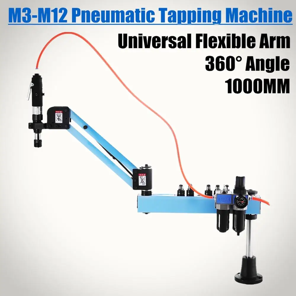 Tipe Vertikal Pneumatik Udara Penyadapan Mesin Lengan Fleksibel 1000Mm