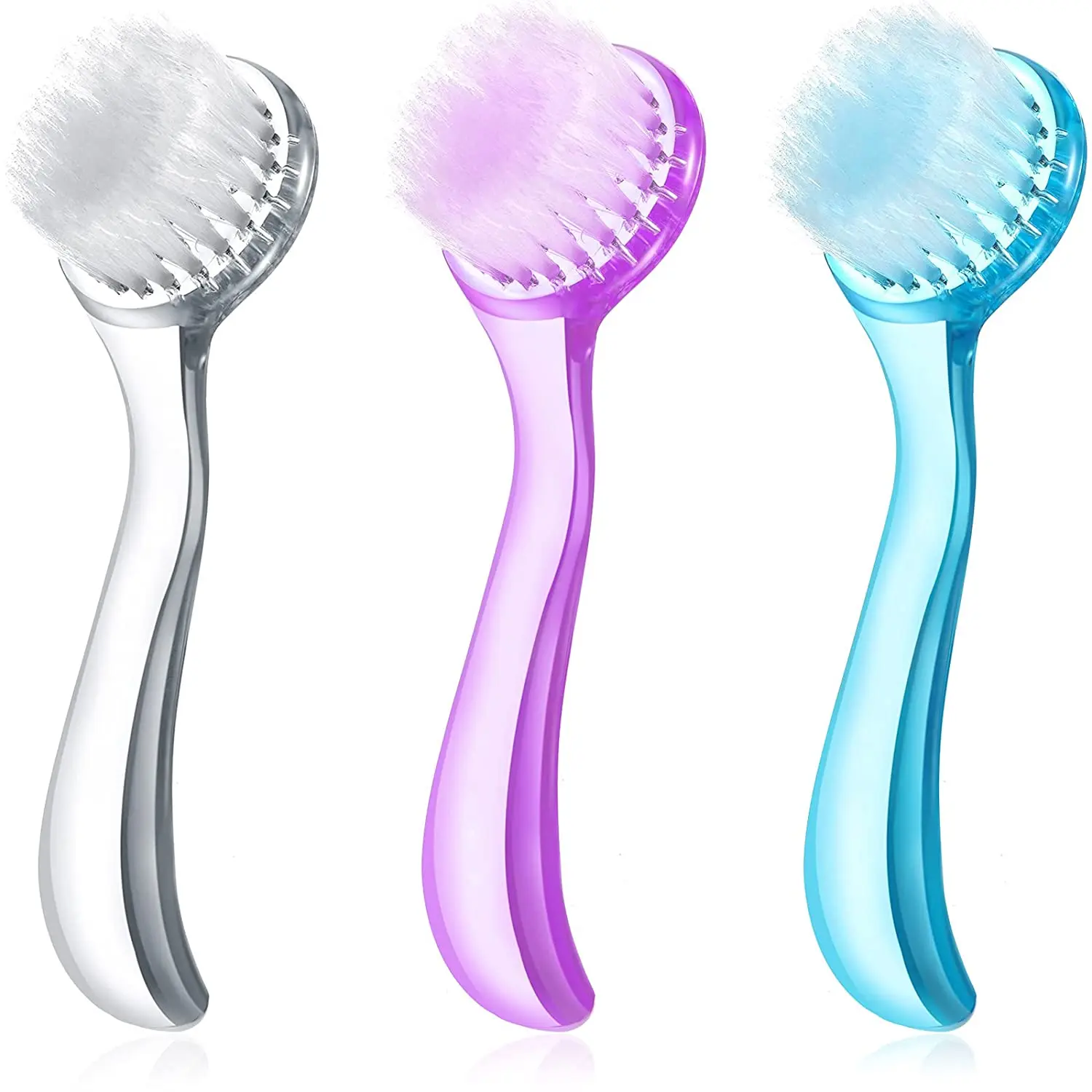 

Facial Cleansing Brush Exfoliating With Acrylic Handle Soft Bristle Wash Scrub Exfoliator For Face Care Skin Care Removal