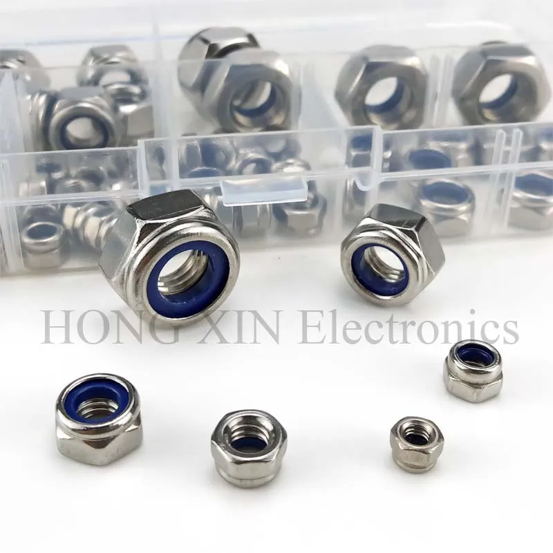 75 Stks/set 304 Rvs Slot Moer Nylon Plaats Lock Moer Assortiment Kit M3/M4/M5/M6 /M8/M10