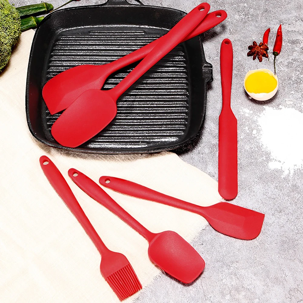 

Hot Sale Silicone Spatula Set Cream Scraper DIY Kitchenware Bread Cake Butter Spatula Mixer Oil Brush Baking Tool Utensils Set