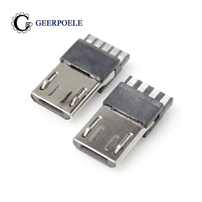 Conector Micro USB 4p/5p, 100 unids/lote, conector macho