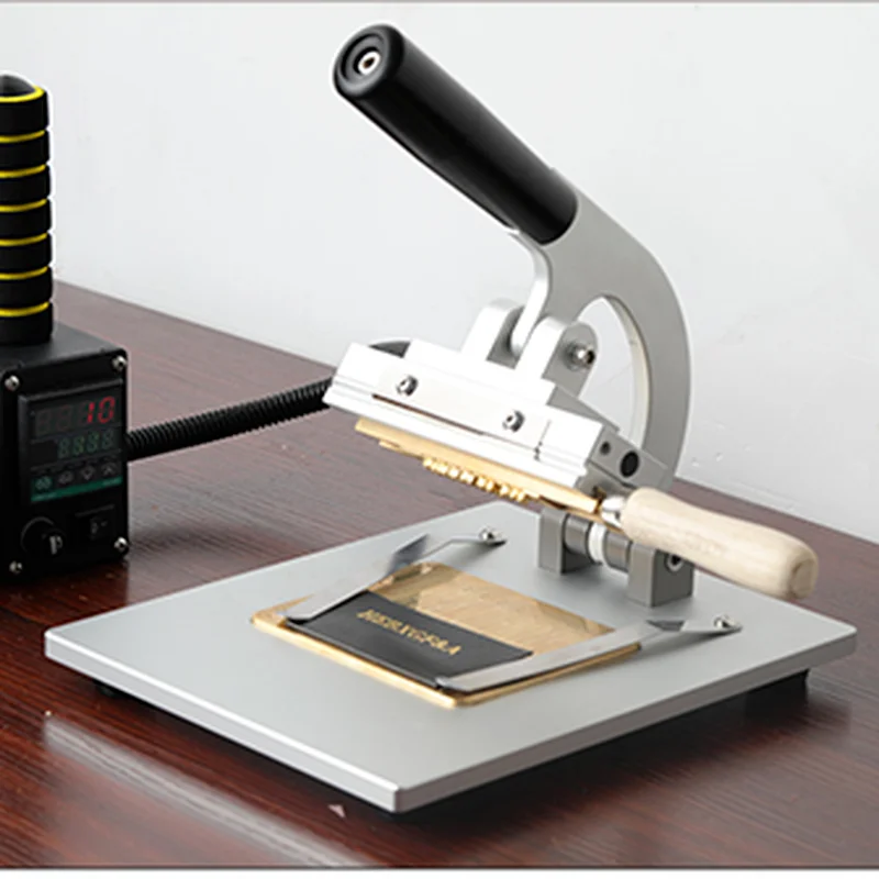 테이블 타입 가죽 로고 핫 스탬핑 기계, T-슬롯 이동식 레터 포일 스탬핑 페이퍼, 목재 PVC 브랜딩 프레스, 로고 조각