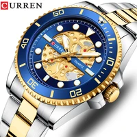 Relojes CURREN de acero inoxidable a la moda para hombre, reloj de pulsera deportivo de cuarzo de lujo para hombre, reloj informal de negocios para hombre, reloj masculino