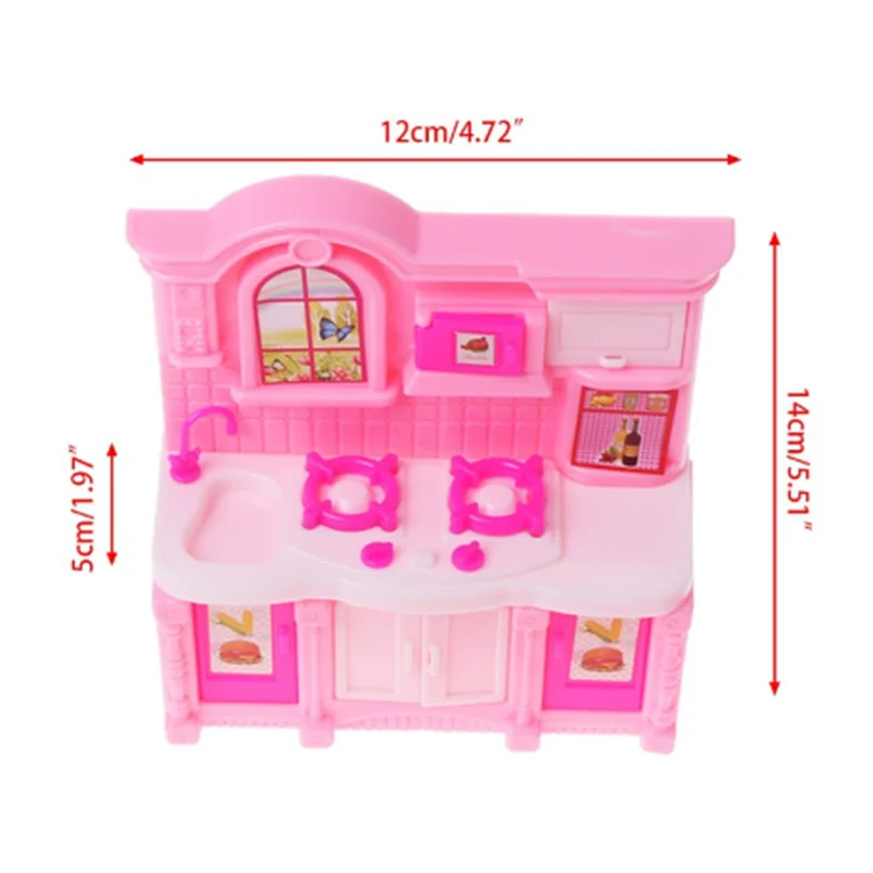 Princess Fashion Furniture Living Room TV Chair Sofa Home Theater Cabinet Accessories Pretend Play Game For Barbie Doll Kids Toy