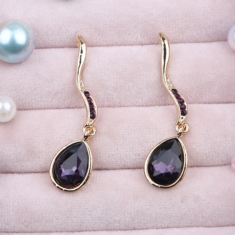 VEYO Elegant Lady Crystal Drop Earrings Rhinestone Party Dangle Earrings for Women Fashion Jewelry New Wholesale image 4