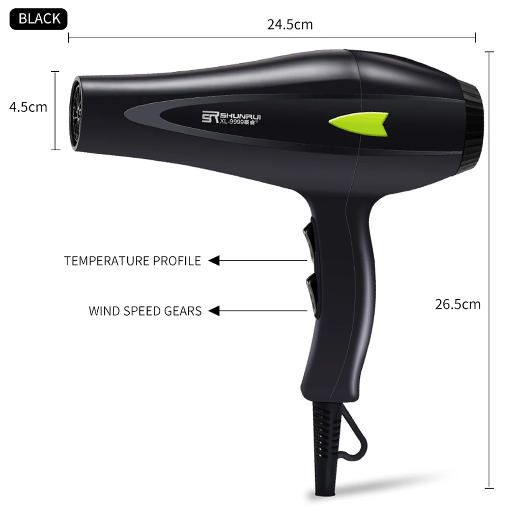 Фен для волос с отрицательными ионами и насадками, 2020