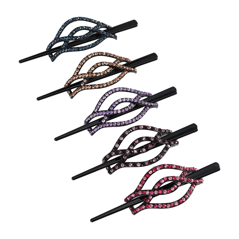 Molans Nuovi bastoncini per capelli Forcine con strass Fermagli per capelli vintage Barrettes Porta panino Accessori per capelli moda donna Gioielli per capelli