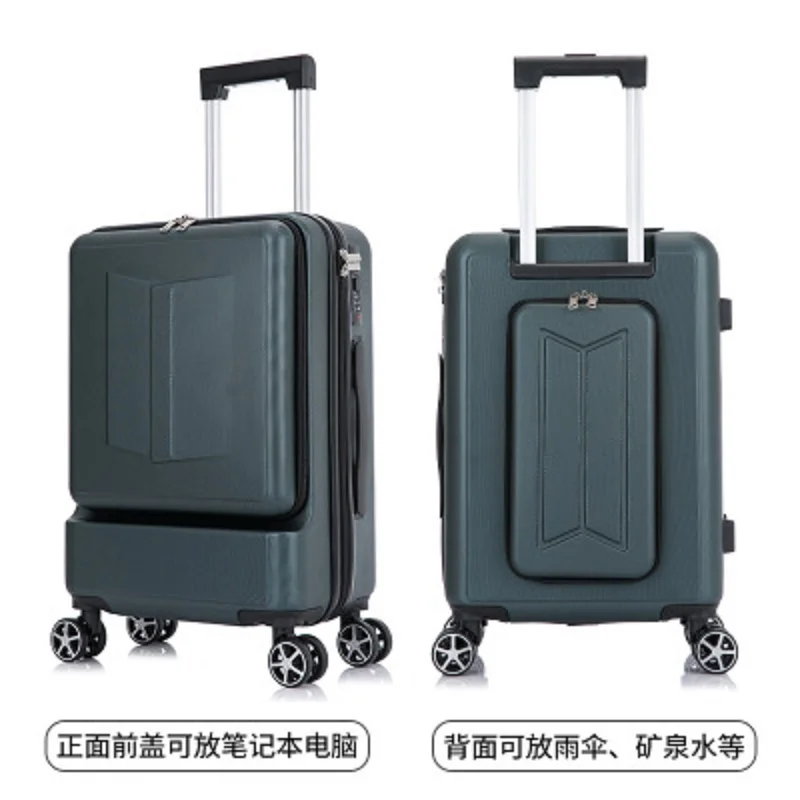 High-Quality New Front Computer Bag 20-Inch Rolling Luggage Men\'s Business Boarding Box Universal Wheel Suitcase Rear Bag