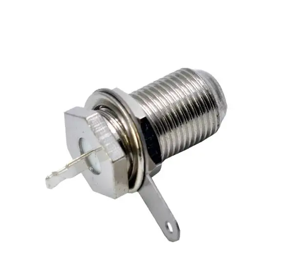 100Pcs Metal F-Type Panel Mounted Socket Female mount Jack Solder F Connector Soldering Adapter