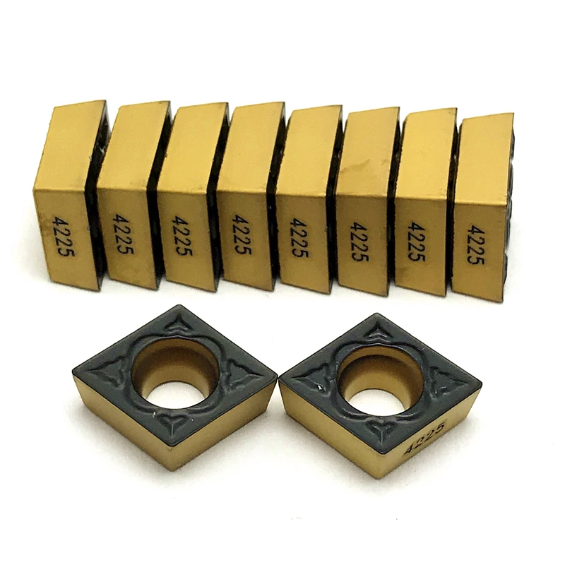 Imagem -05 - Inserções de Carboneto Ccmt09t304 Ccmt09t308 pm 4225 Metal Torneamento Ferramenta Torno Rosto Fresa Ccmt 09t304 09t308 10 Peças