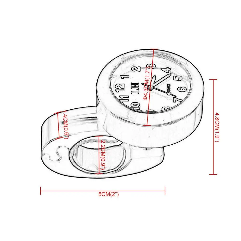 Top Motorcycle Watch Handlebar Clock Silver Waterproof for Rain Bar Mount Classic Cruisers Choppers Electric Bike EScooter Mini view 6