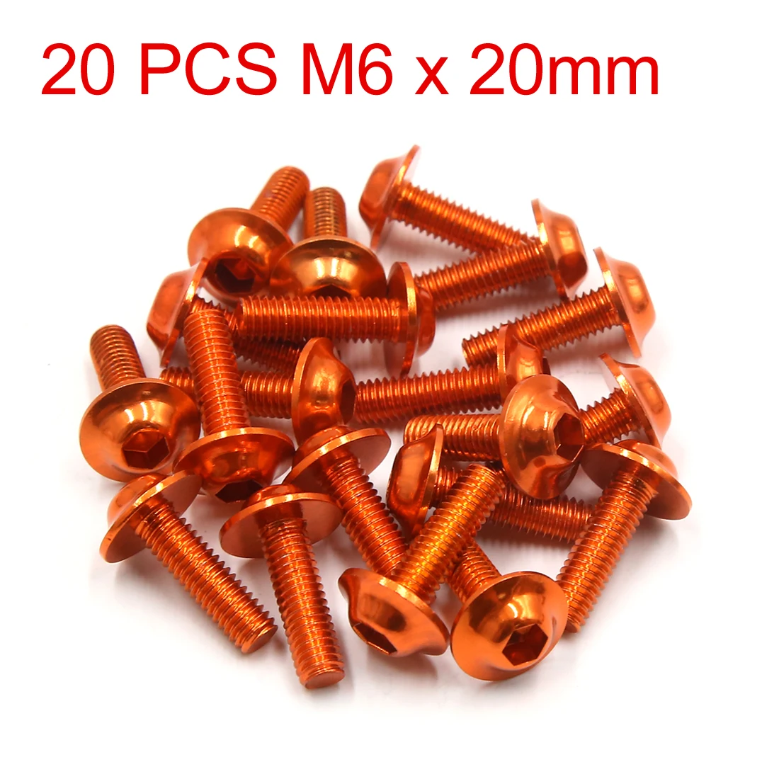 X Autohaux M6x20mm Orange Hexagon License Plates Fairing Bolts