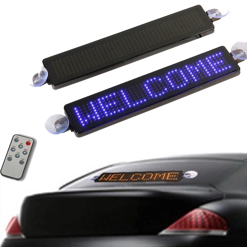 12V Car LED Programmable Sign Moving Scrolling Message Display Board Screen Mini LED Display HD Text Digits Pattern Display