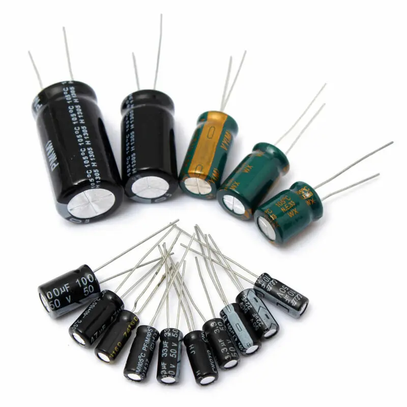 Kit de condensadores electrolíticos, 15 valores, 50v, 1uF-120 uF, 2200 unids/lote