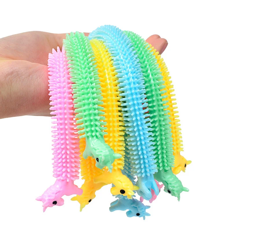 3/6pcs Worm Noodle Stretch String TPR Rope Anti Stress Toys String Fidget Autism Vent Toys Squishy for Children Christmas Gifts