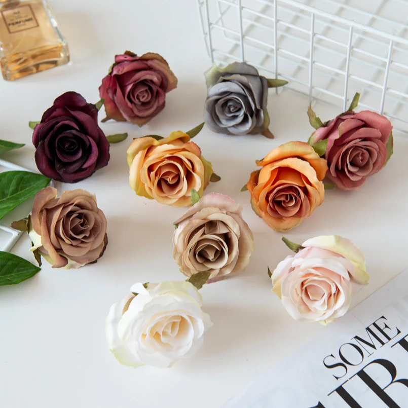 5/10 Stück Künstliche Blumen Wanddekoration Seidenrosen Günstig Großhandel Geschenk Heimdekoration Hochzeitskranz Brautstrauß DIY Geschenke Süßigkeiten – Detail 1