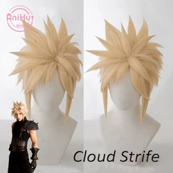 【AniHut】 Cloud Strife Peruka Final Fantasy VII Remake Cosplay Blond Syntetyczne Włosy Żaroodporne Chmura Cosplay