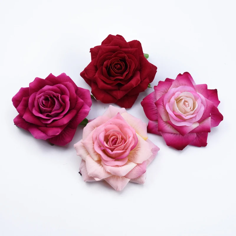 10CM Flannel Roses Wedding Bride Holding Flowers Material Christmas Decorations for Home Scrapbooking Artificial Flowers Cheap