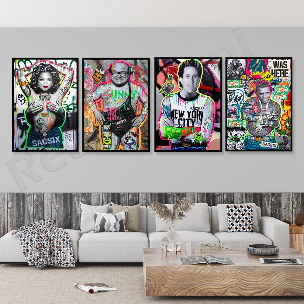 Awesome graffiti street art prints in color, wall art graffiti contemporary art decoration poster